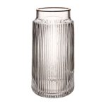 JARRON CRISTAL RAYADO 23CM *TRANSP/ORO