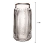 JARRON CRISTAL RAYADO 23CM *TRANSP/ORO