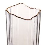 JARRON CRISTAL RAYADO/ROTO 24CM * TRANSP/ORO