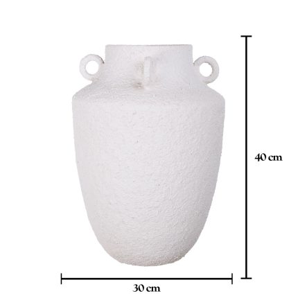 JARRON 4 ASAS 40CM *BLANCO ROTO/RUGOSO
