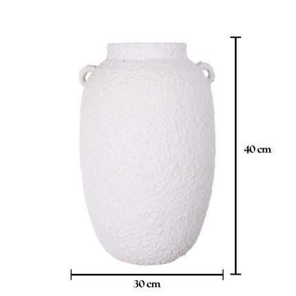 JARRON 2 ASAS 40CM *BLANCO ROTO/RUGOSO