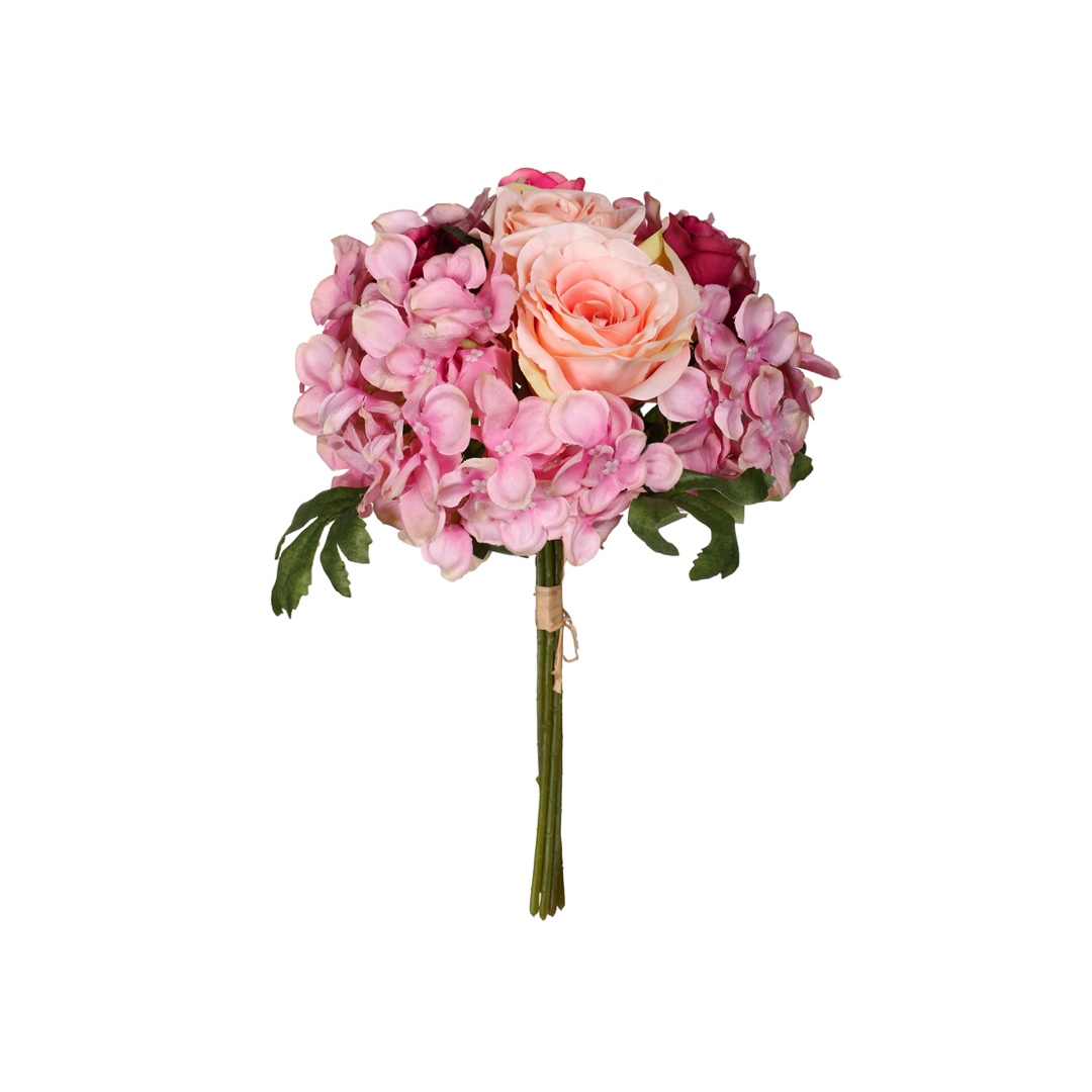 BOUQUET ROSA/CAPULLO/HORT. X7 32CM