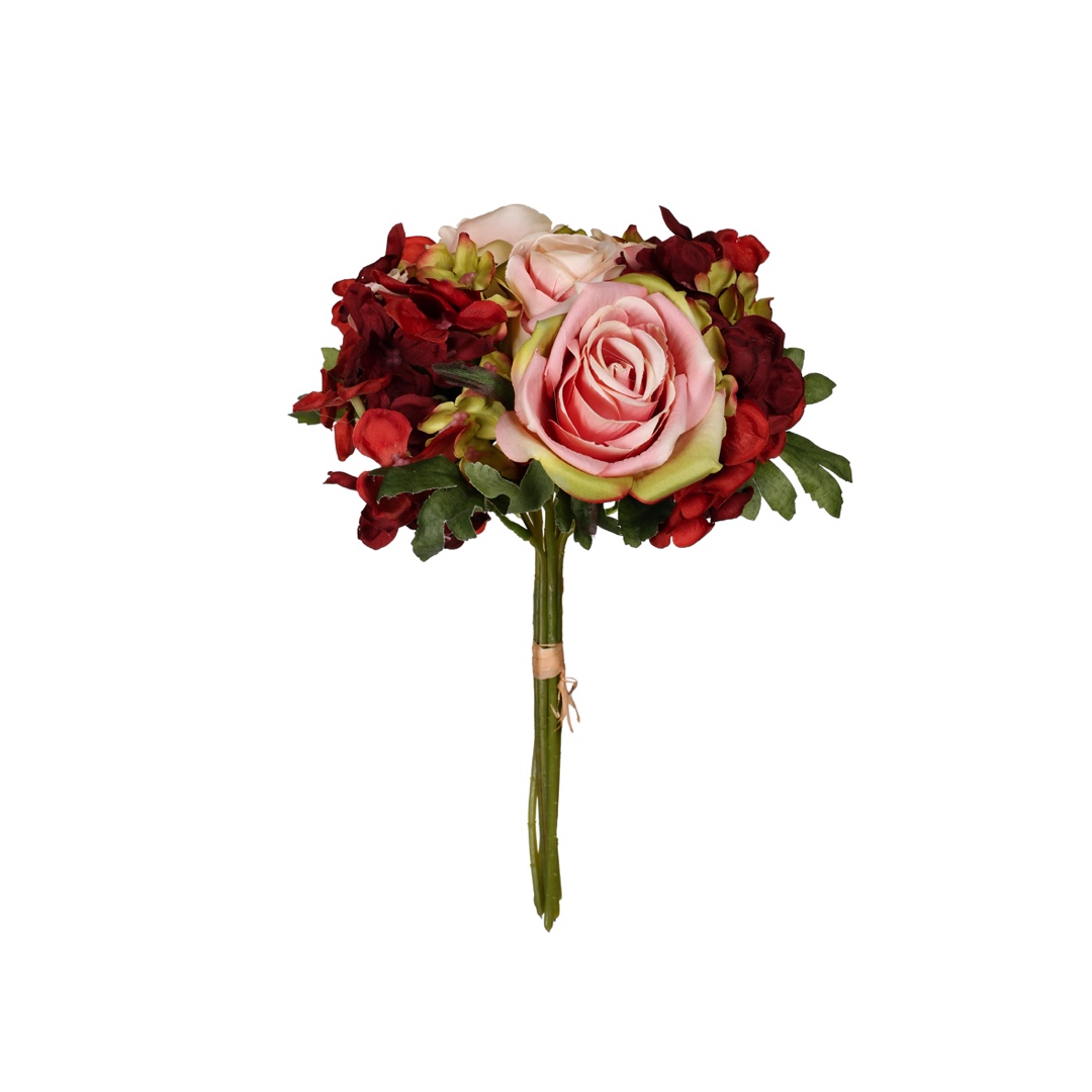 BOUQUET ROSA/CAPULLO/HORT. X7 32CM