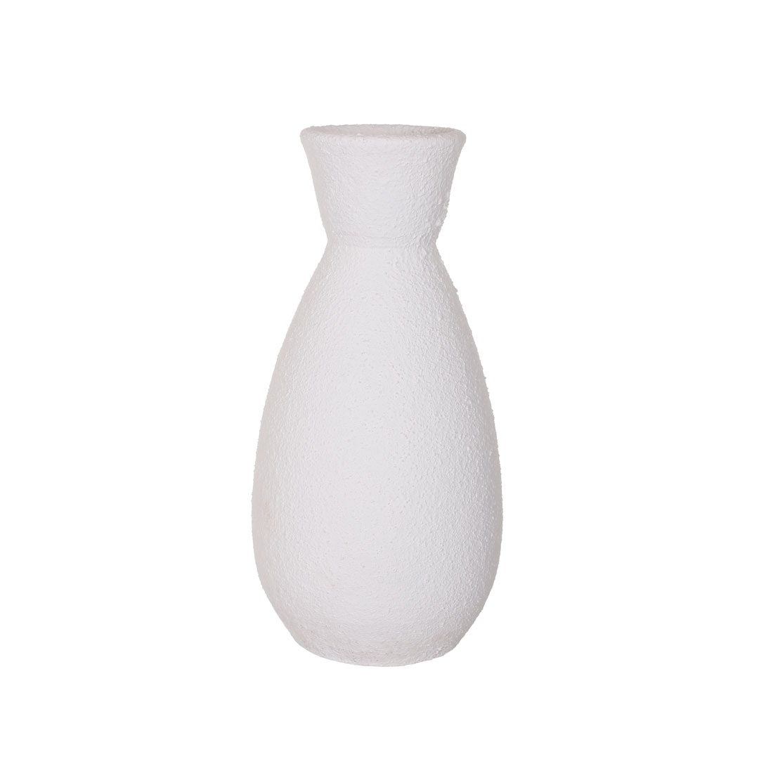 99096413-0.43.jpg JARRON TUBO 35CM *BLANCO/RUGOSO
