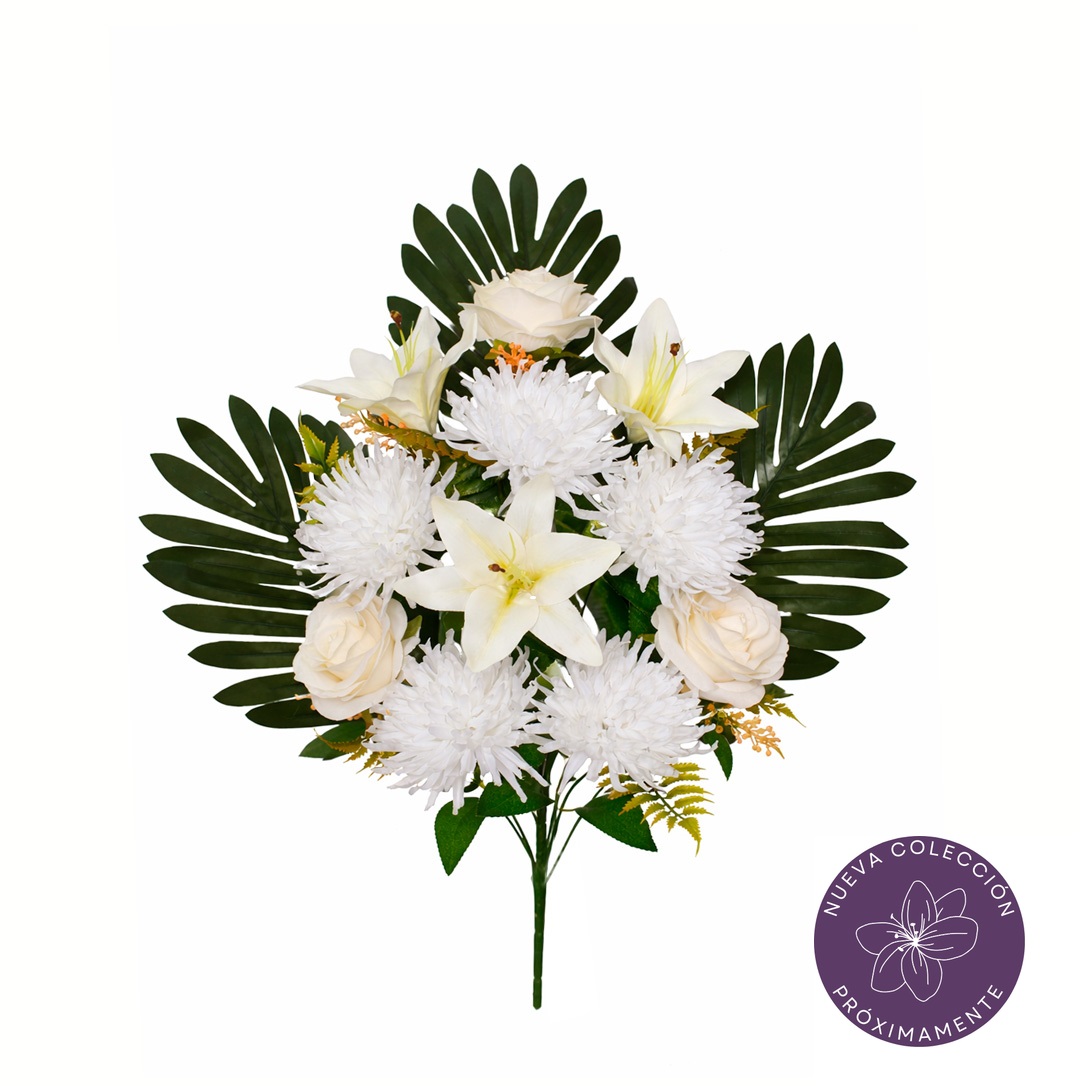 99055020-0.jpg R. ENC. LILIUM, ROSA Y CRISANTEMO *BLANCO