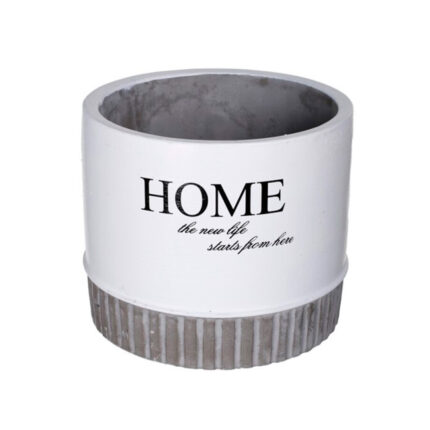 MACETA CERAMICA "HOME" 14x12.5 *BLANCO/GRIS CLARO