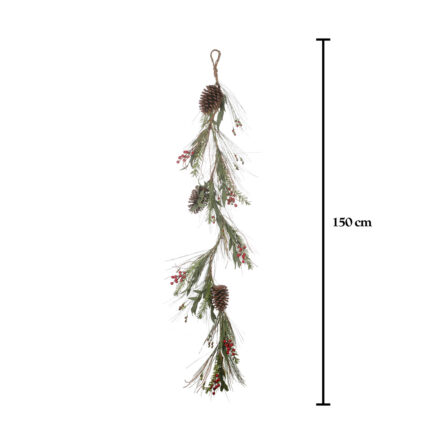 GUIRNALDA LAUREL/BERRY/PIÑA 150CM