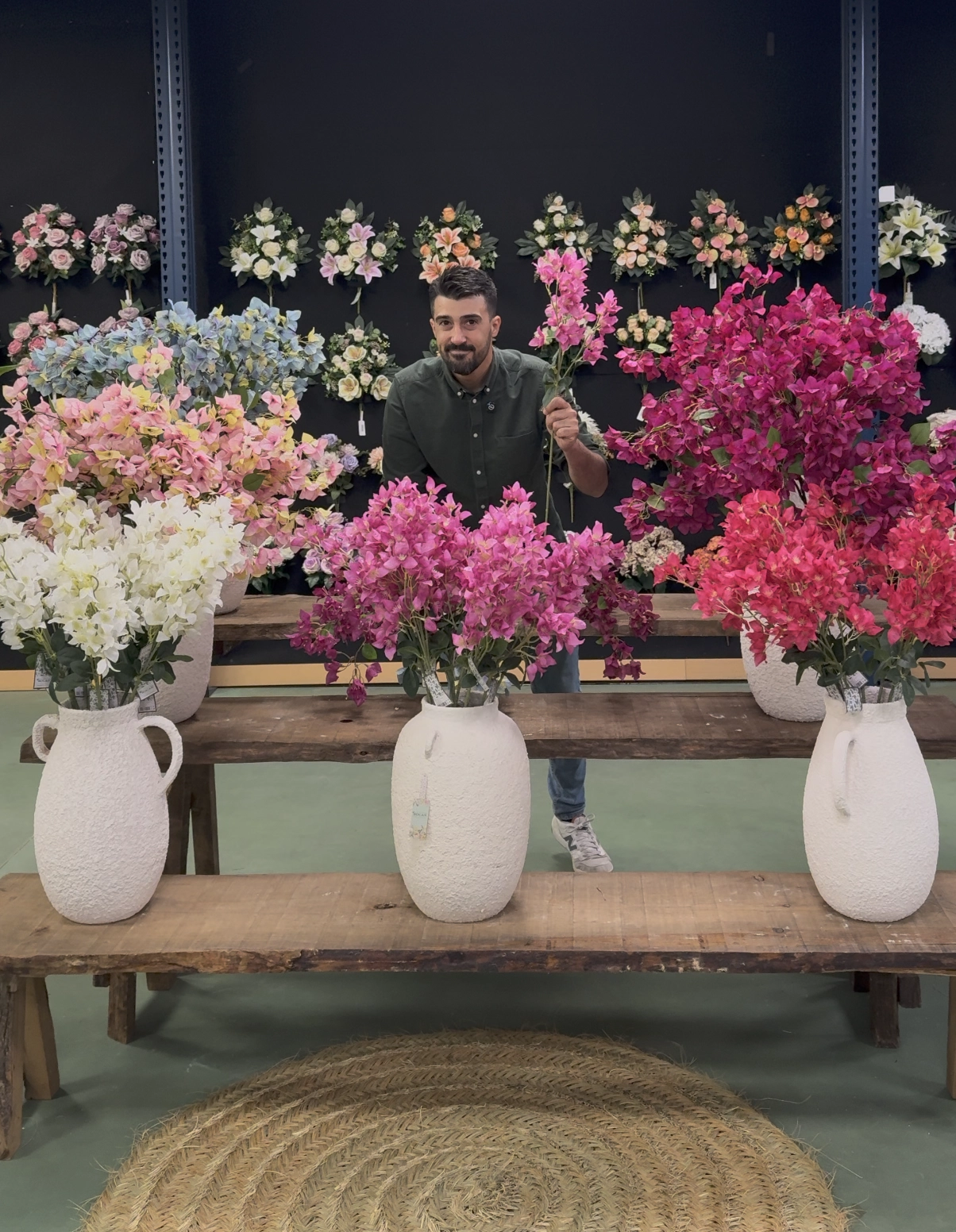 Almacén de flores artificiales para profesionales