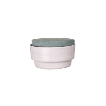 BASE CERAMICA 16CM C/CORCHO *BLANCO/V.OSCURO