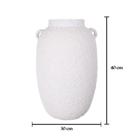 JARRON 2 ASAS 40CM *BLANCO ROTO/RUGOSO