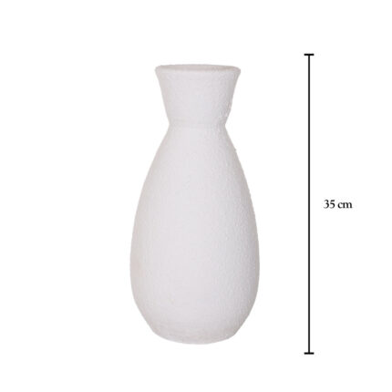 JARRON TUBO 35CM *BLANCO/RUGOSO