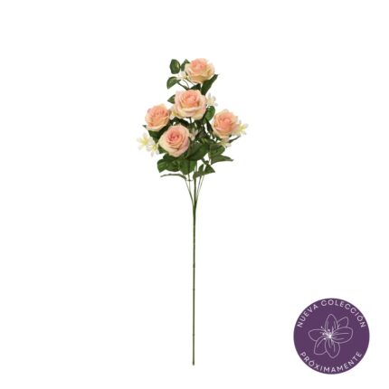 VARA ROSAS ARTIFICIAL 80CM *SALMON