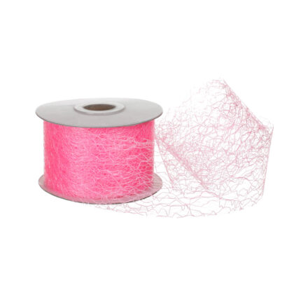 CINTA TELA DE ARAÑA ROSA,5X20