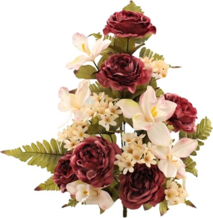R.ENC.PEONIA/CYMBIDIUM *BURDEOS
