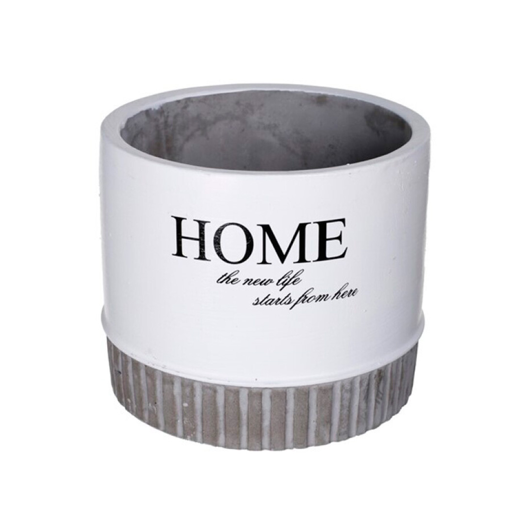 713Y.2-0.32.jpg MACETA CERAMICA "HOME" 14x12.5 *BLANCO/GRIS CLARO