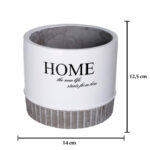 MACETA CERAMICA "HOME" 14x12.5 *BLANCO/GRIS CLARO