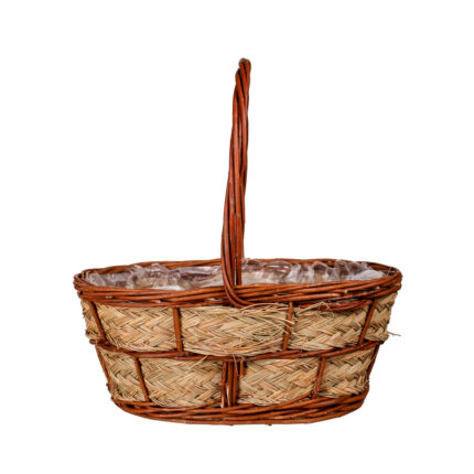 CESTA OVALADA PLEITA *MARRON