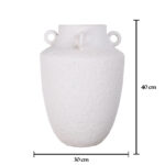 JARRON 4 ASAS 40CM *BLANCO ROTO/RUGOSO