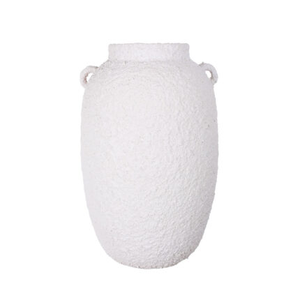 JARRON 2 ASAS 40CM *BLANCO ROTO/RUGOSO