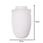 JARRON 2 ASAS 40CM *BLANCO ROTO/RUGOSO